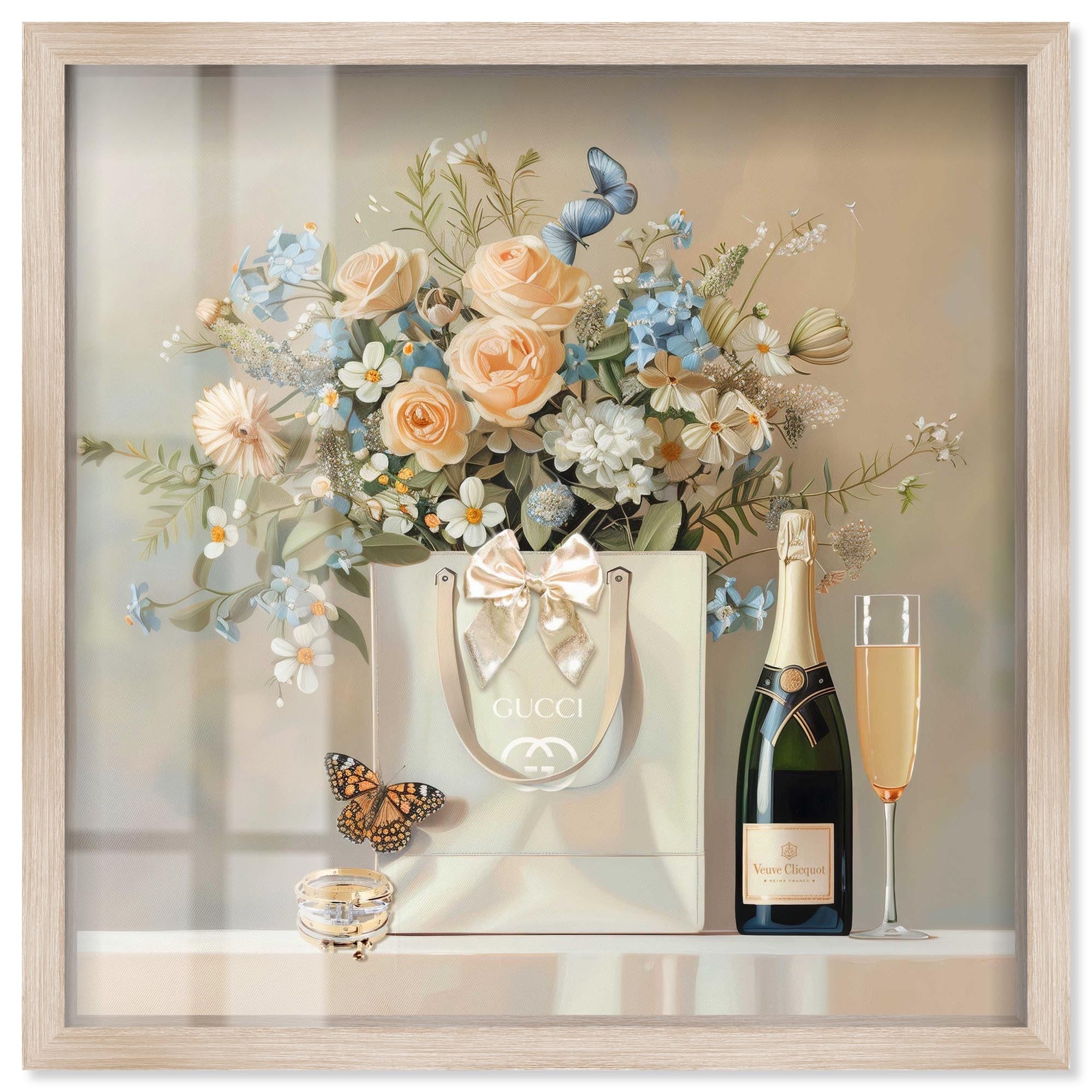 Jewelry Bow Shopping Fashion Art Shadowbox Print by Art Remedy