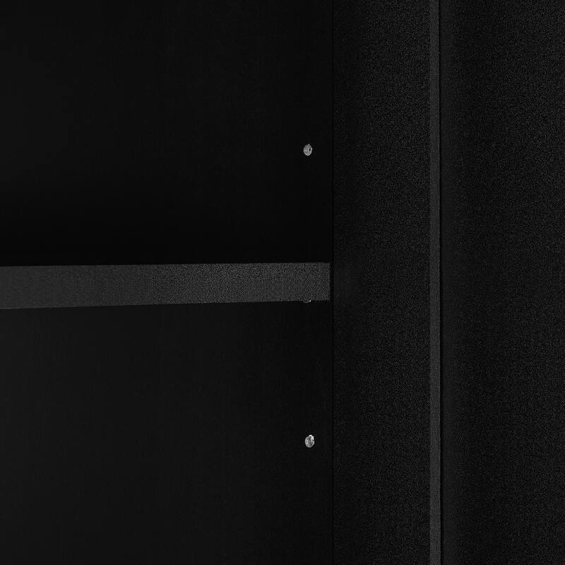 Freestanding Cabinet Tall Bathroom Storage Cabinet with Left or Right Hook, Adjustable Shelves and Anti-toppling Device
