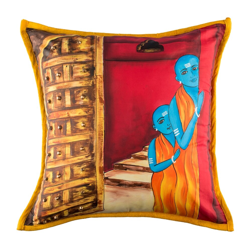 Eclectic Boho Decorative Handmade 16x16 Decorative Throw Pillow Cover