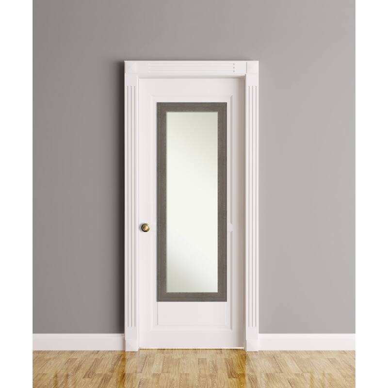 Non-Beveled Full Length On The Door Mirror - Alta Frame - Outer Size: 19 x 53 in