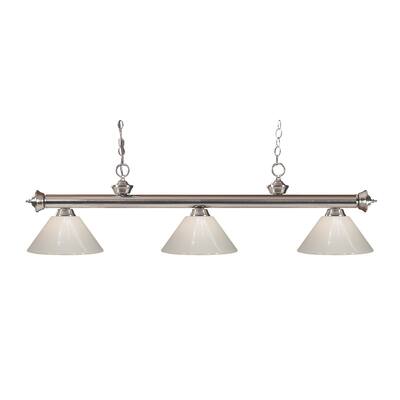 Riviera 3 Light Island/Billiard - Brushed Nickel