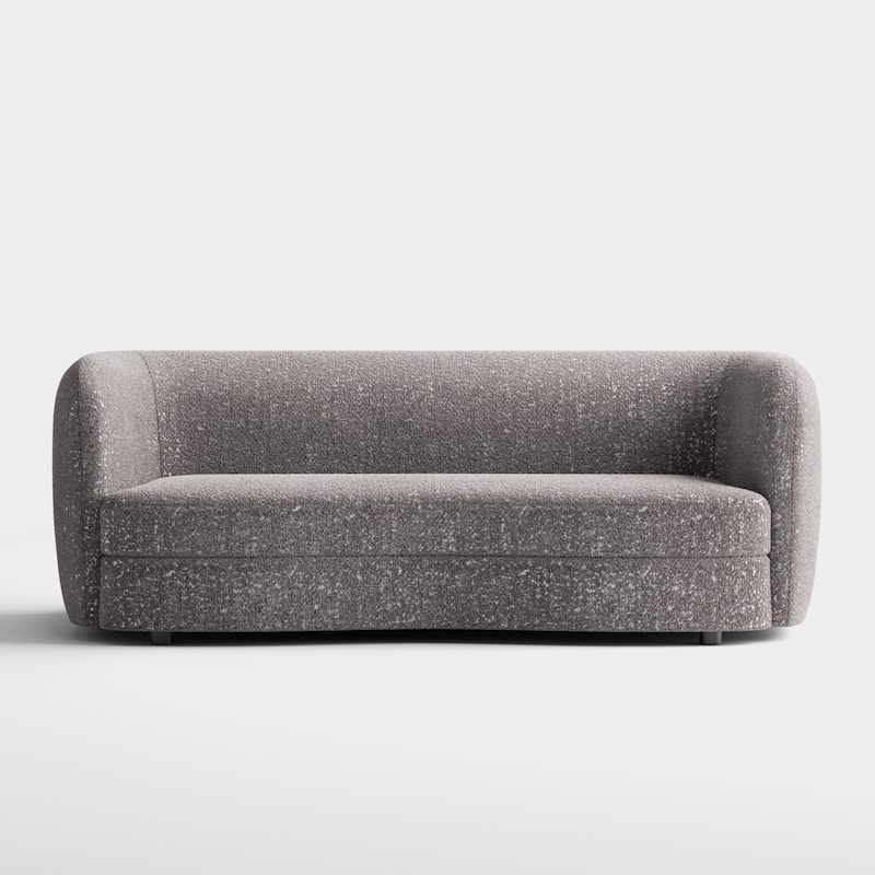 Furniture of America Ophelia Modern Curved Arms Boucle Sofa Set with Round Wooden Legs, 2-Piece or 3-Piece Options