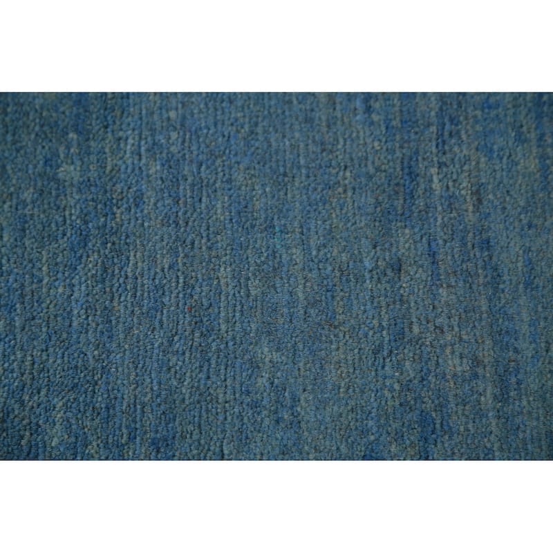 Light Blue Modern Gabbeh Oriental Area Rug Handmade Wool Carpet - 6'10" x 9'9"