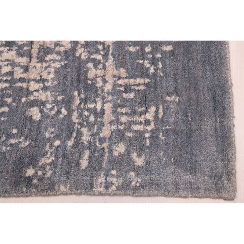 ECARPETGALLERY Hand Loomed Elysian Light Denim Blue Rug - 8'1 x 9'10