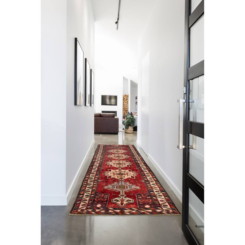 ECARPETGALLERY Hand-knotted Anadol Red Wool Rug - 3'0 x 9'10