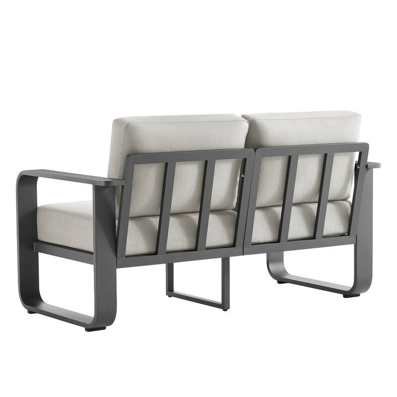 Spruce & Spring Outdoor Patio Furniture Set Aluminum Sofa Accent Chair