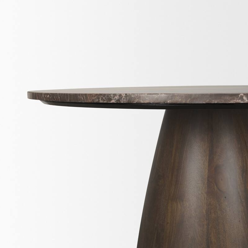 Allyson Round Genuine Marble Pedestal Dining Table