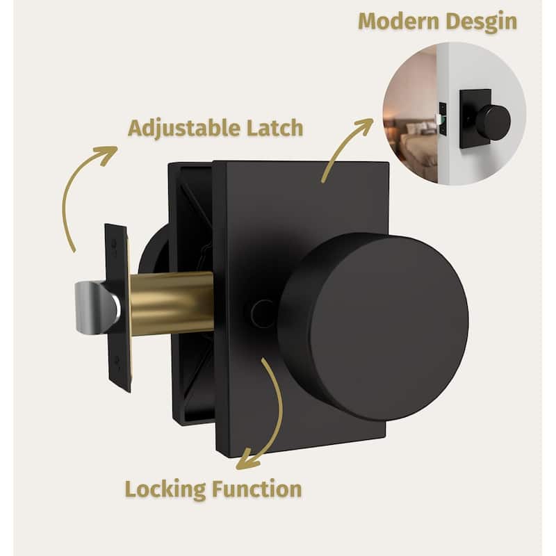 Mega Handles LAURA Privacy Door Knob | Keyless, Reversible, Heavy-Duty Smooth Lock for Hallway, Closet, Bathroom