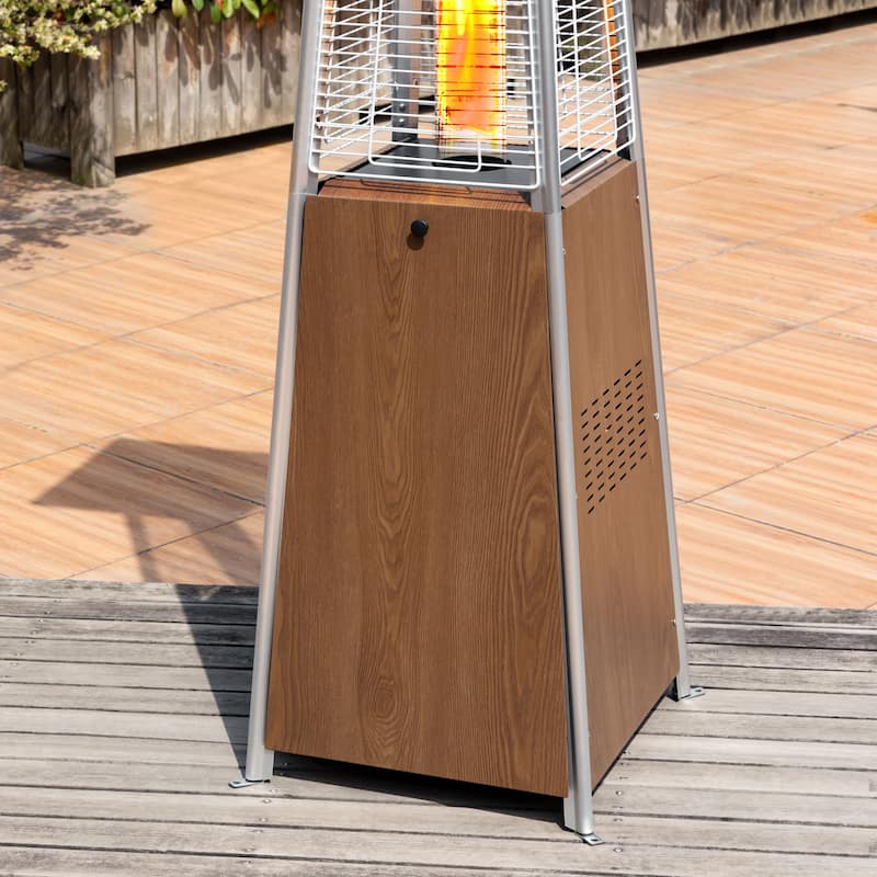 Outdoor 48,000 BTU Pyramid Propane Gas Patio Heater with Wheels