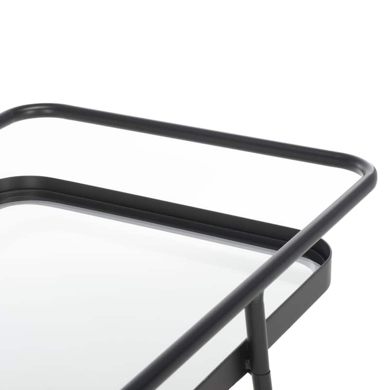 SAFAVIEH Home Zunia Glass Bar Cart with Wheels - 36Wx19Dx30H