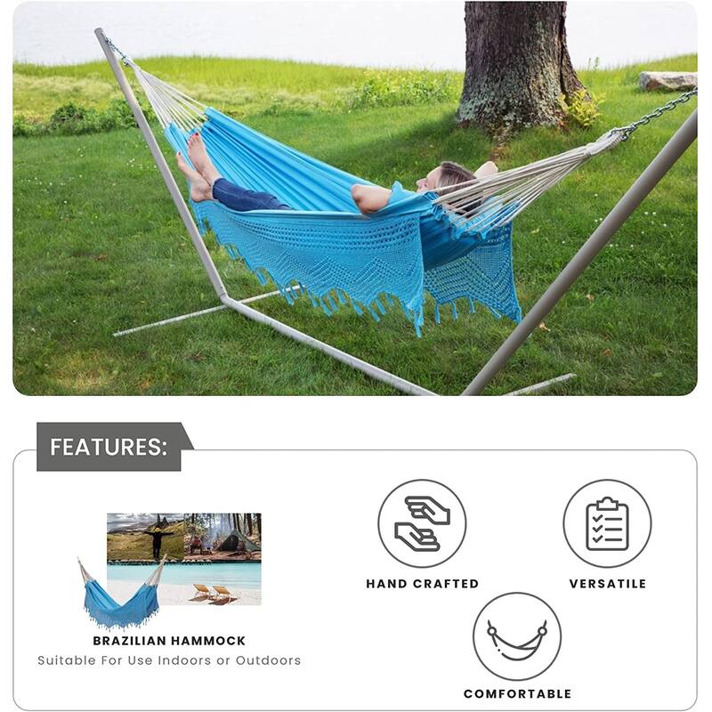 Brazilian Patio Hammock Cotton Outdoor Swing Chair