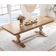 preview thumbnail 4 of 16, 74.8-inch Long Vintage Farmhouse Dining Table for 6-8 People,Sturdy Wooden Frame,Solid Wood Double Pedestal Legs