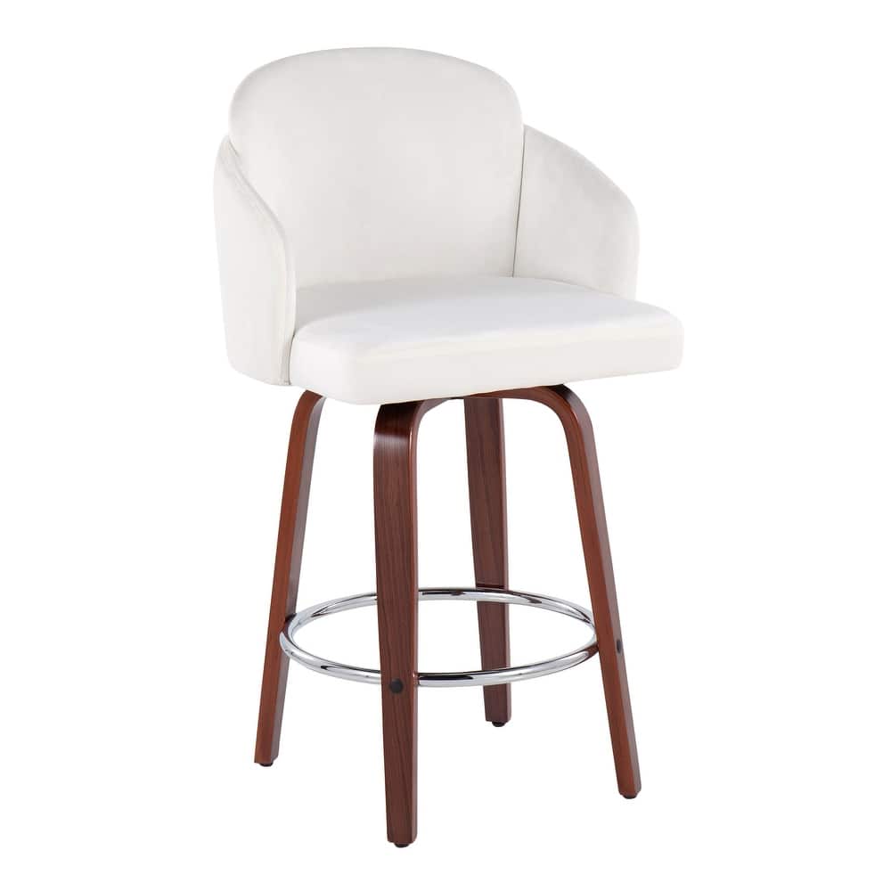 Dahlia Counter Stool with Walnut Wood (Set of 2)
