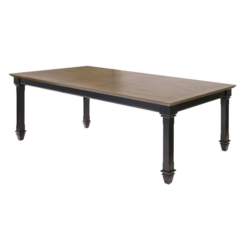 Traditional Wood Kitchen Extension Dining Table, Black - Large