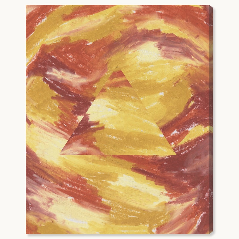 Wynwood Studio Canvas Abstract Color Land Pyramid Gold Modern & Contemporary Wall Art Canvas Print