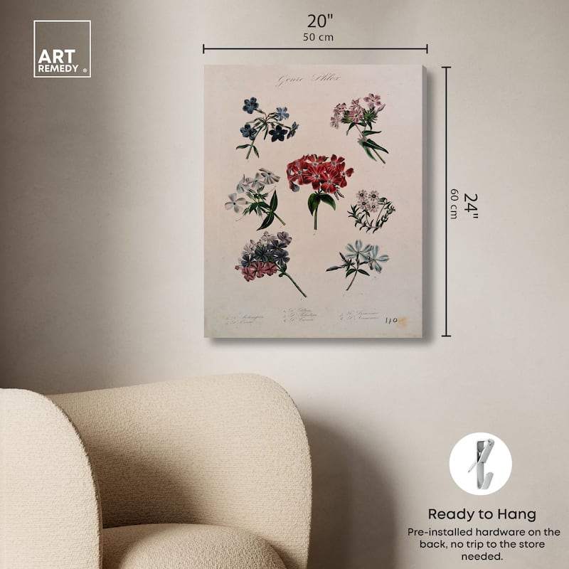 Seven Flowering Plants Canvas by Art Remedy, Gallery Wrapped