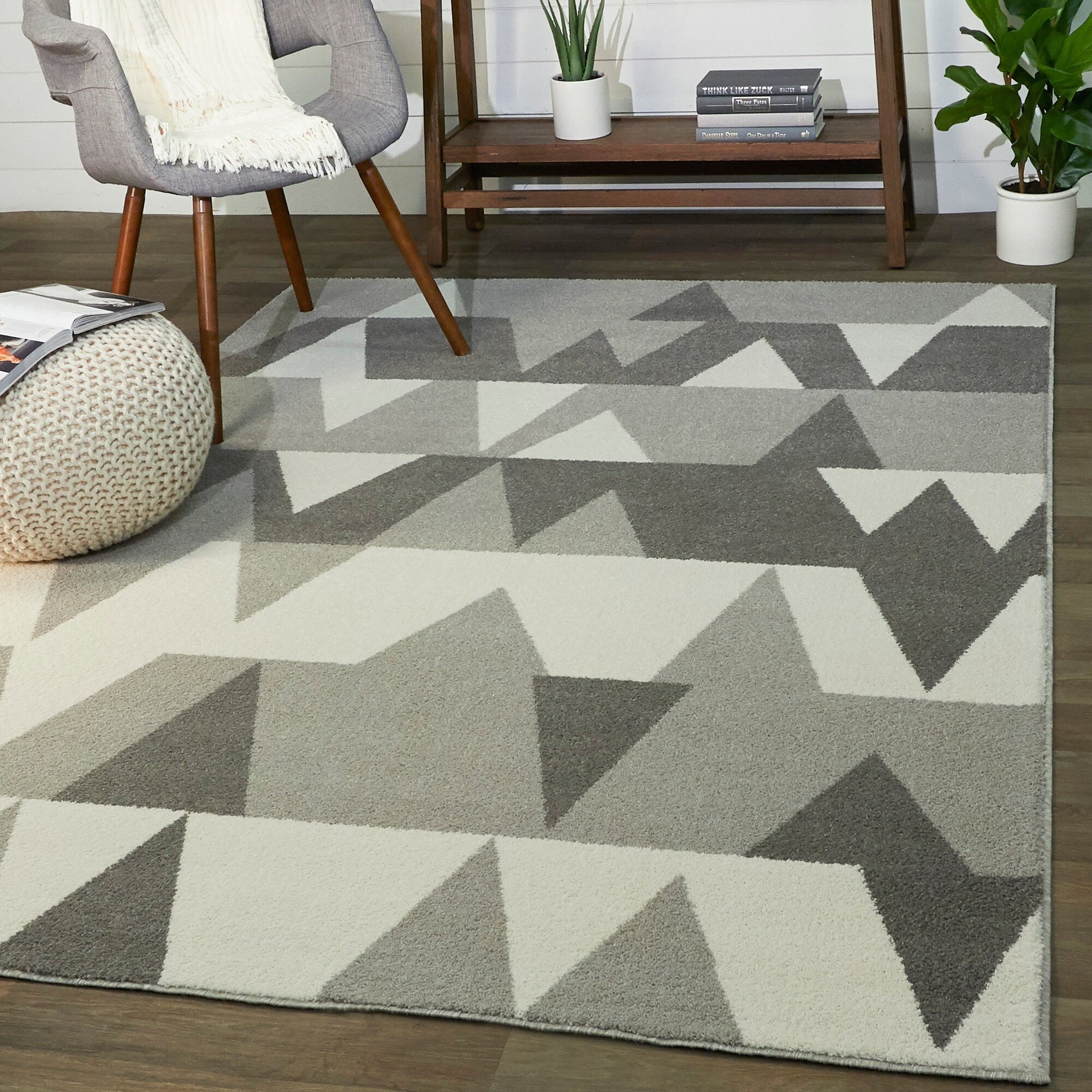 Size:5'3 x 7'3 Stella Collection Modern Purple Area Rug for Living Room with Geometric Pattern Size:5'3 x 7'3 Stella Collection Modern Purple Area Rug for Living Room with Geometric Pattern