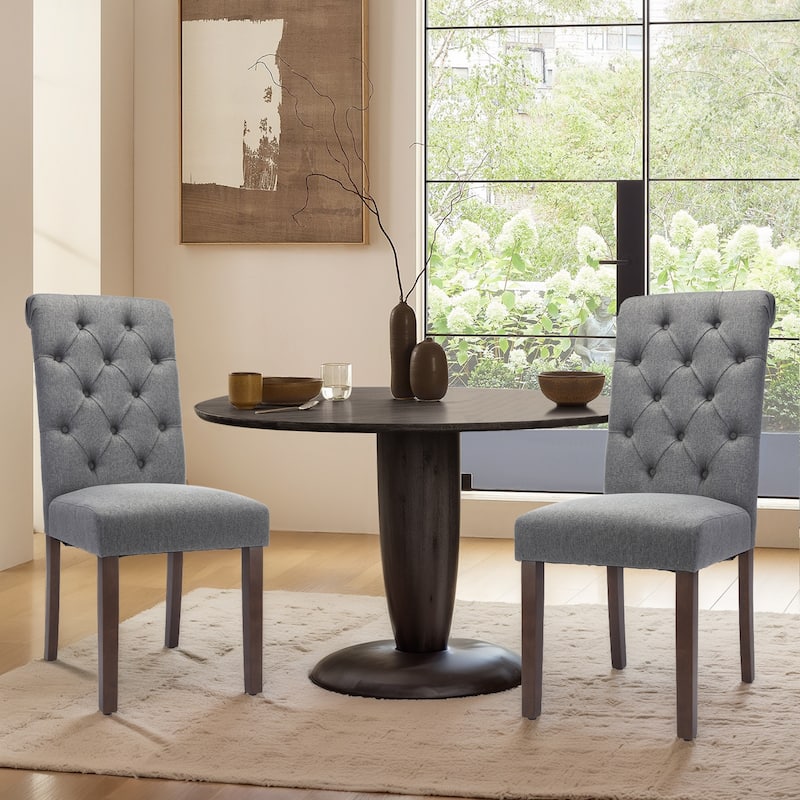 Tufted Parsons Dining Chairs - Velvet-Like Upholstery & Padded Seats for Kitchen & Dining Room