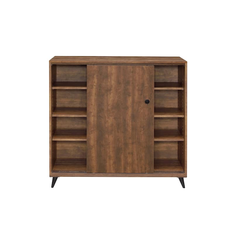Oak Finish Shoe Cabinet