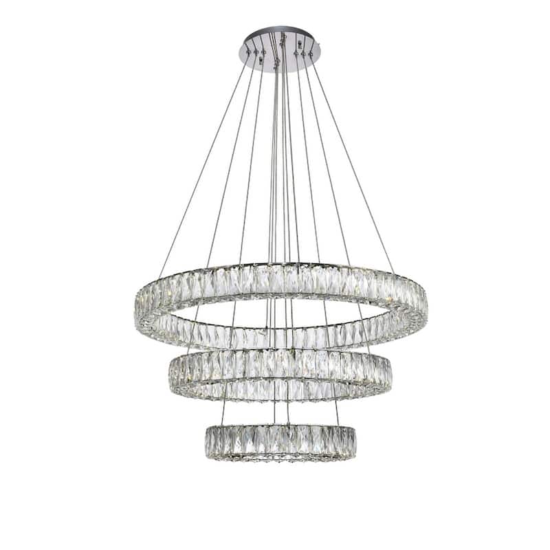 Monroe Collection Chandelier D31.5" H21" Chrome Finish - N/A