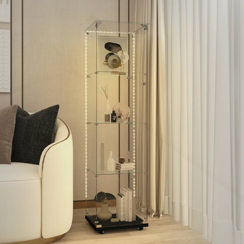 Versatile Tempered Glass Cabinet with Advanced Features for Various Spaces