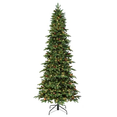Puleo International 7.5' Pre-Lit Slim Montville Spruce Christmas Tree - 7.5