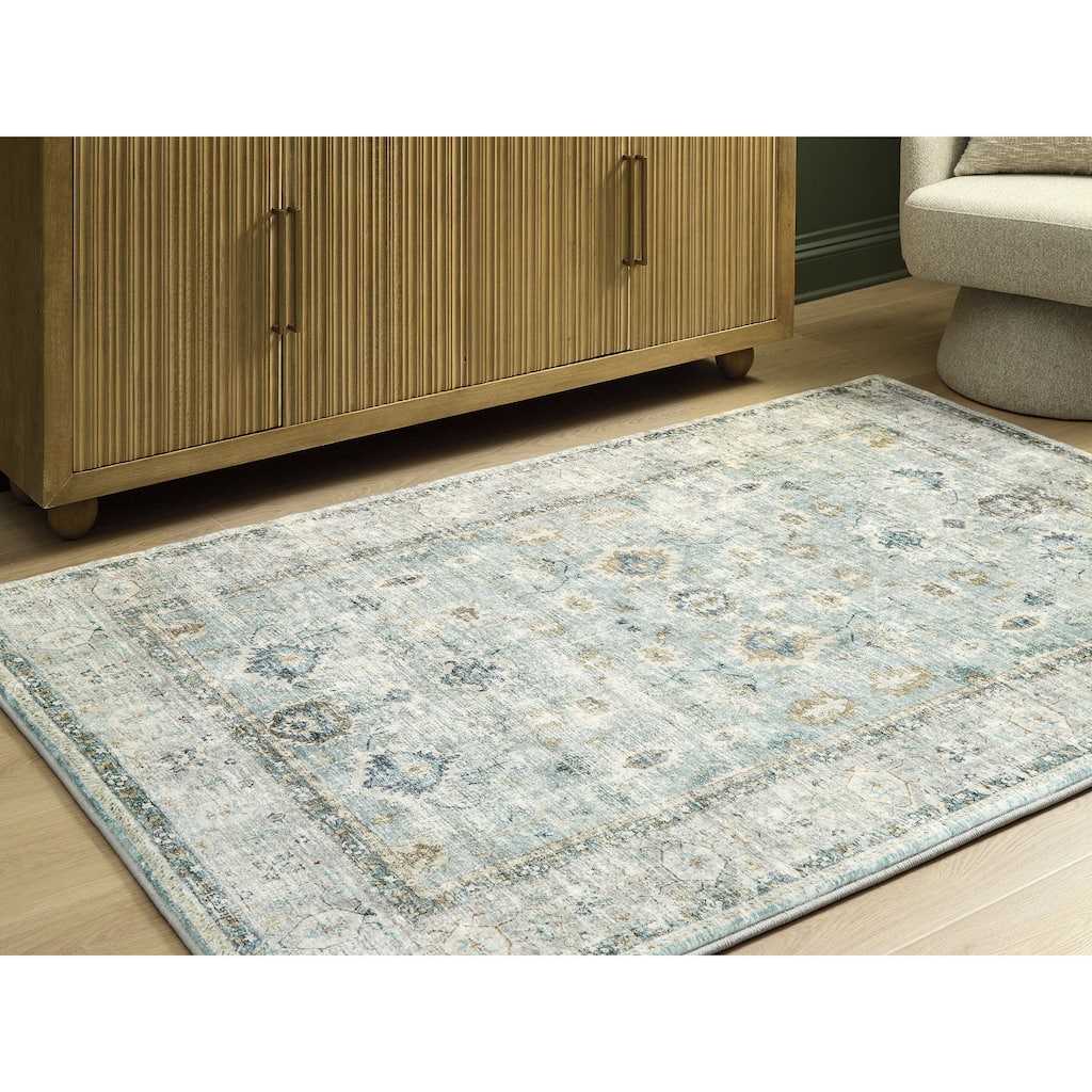 Signature Design by Ashley Ladstoney Green/Gray 5' x 7' Memory Foam Area Rug - 60" W x 83" D x 0.9" H