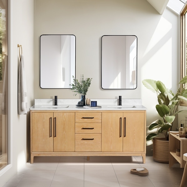 Gara Double Bath Vanity with Composite Stone Top without