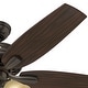 preview thumbnail 4 of 19, Hunter 52" Newsome Ceiling Fan with 3-Light LED Light Kit and Pull Chain - Traditional