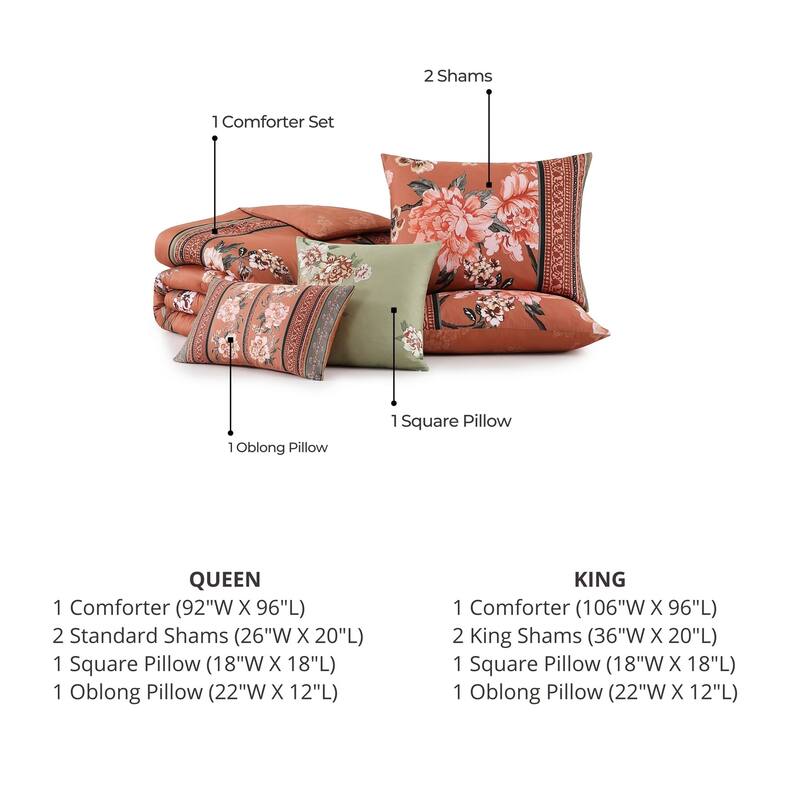 Bebejan Rossana 5 Piece Reversible Comforter Set