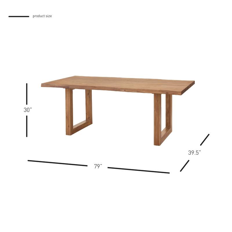 NPD Furniture Windsor 79 Inch Live-Edge Dining Table