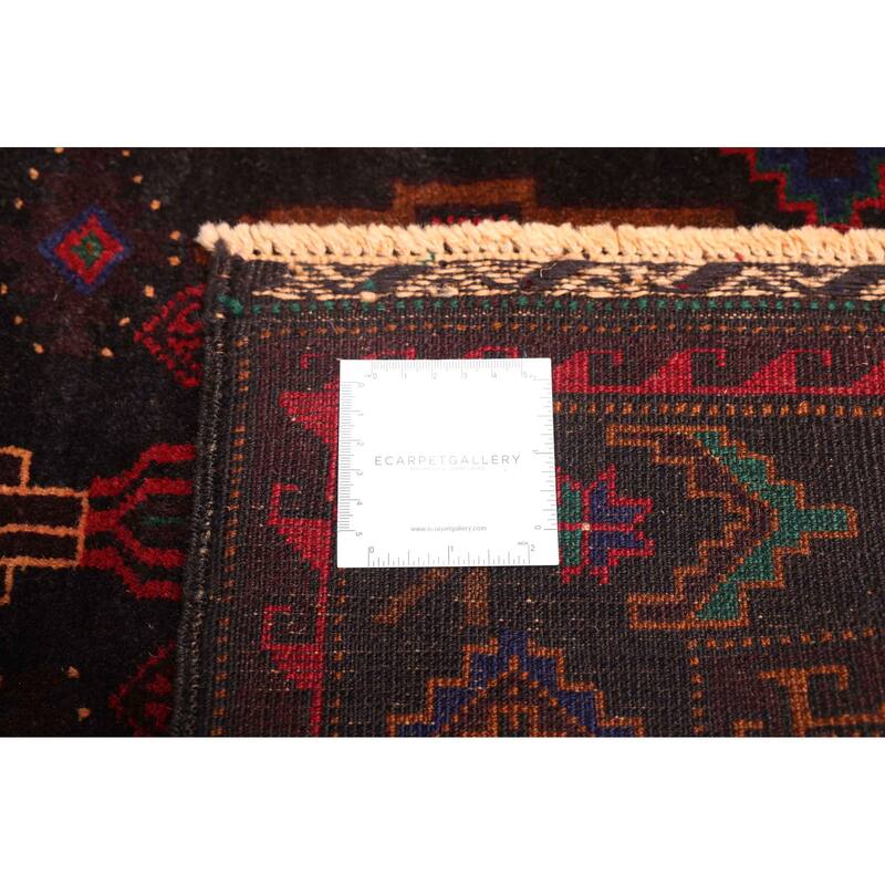 ECARPETGALLERY Hand-knotted Teimani Black, Red Wool Rug - 4'0 x 6'2