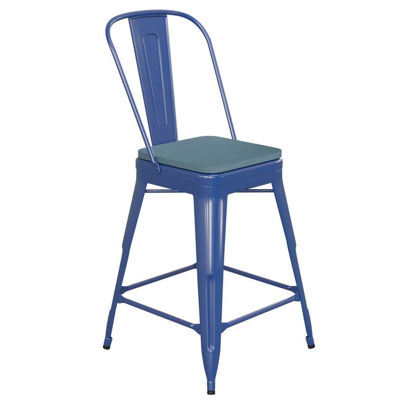 All-Weather Commercial Counter Stool with Removable Back & Poly Resin Seat