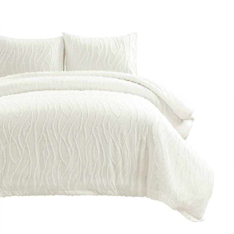 Lush Decor Jacquard Wave Duvet Cover 3-Piece Set