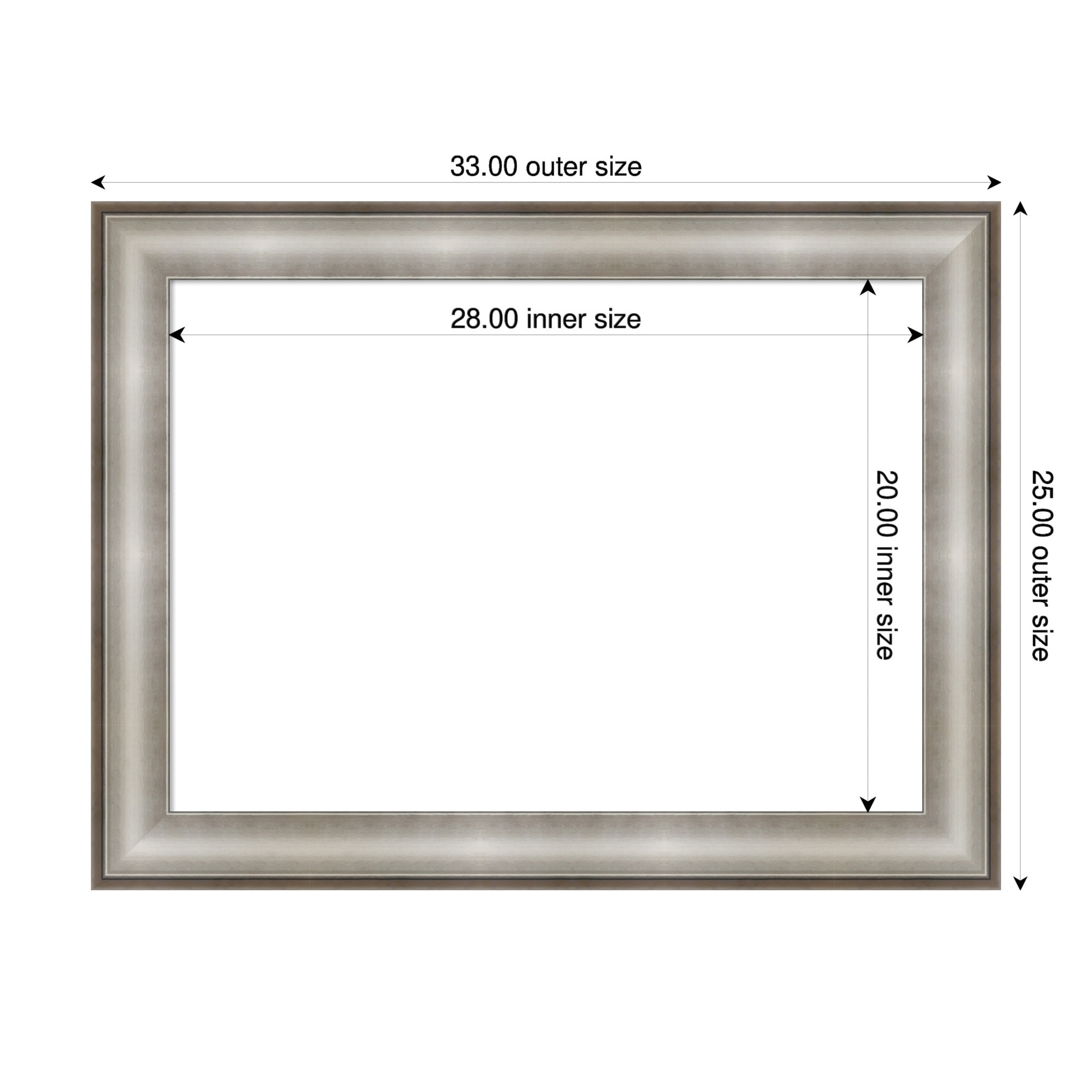 Amanti Art Imperial Silver Framed Dry Erase Magnetic Board