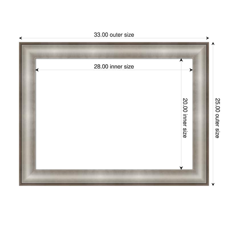 Amanti Art Imperial Silver Framed Dry Erase Magnetic Board - 33 x 25 in - Imperial Silver