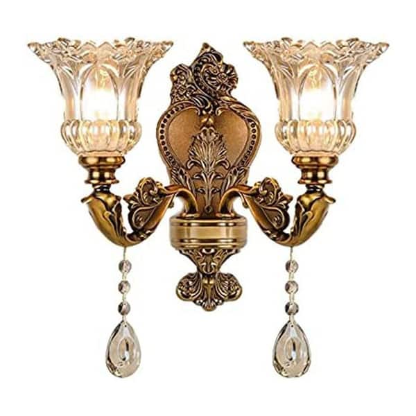2 light crystal drop wall lighting fixture retro prism wall sconce Bed Bath & Beyond 36519719