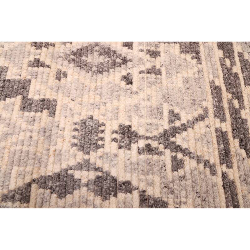 ECARPETGALLERY Hand-knotted Tangier Grey Wool Rug - 5'5 x 7'7
