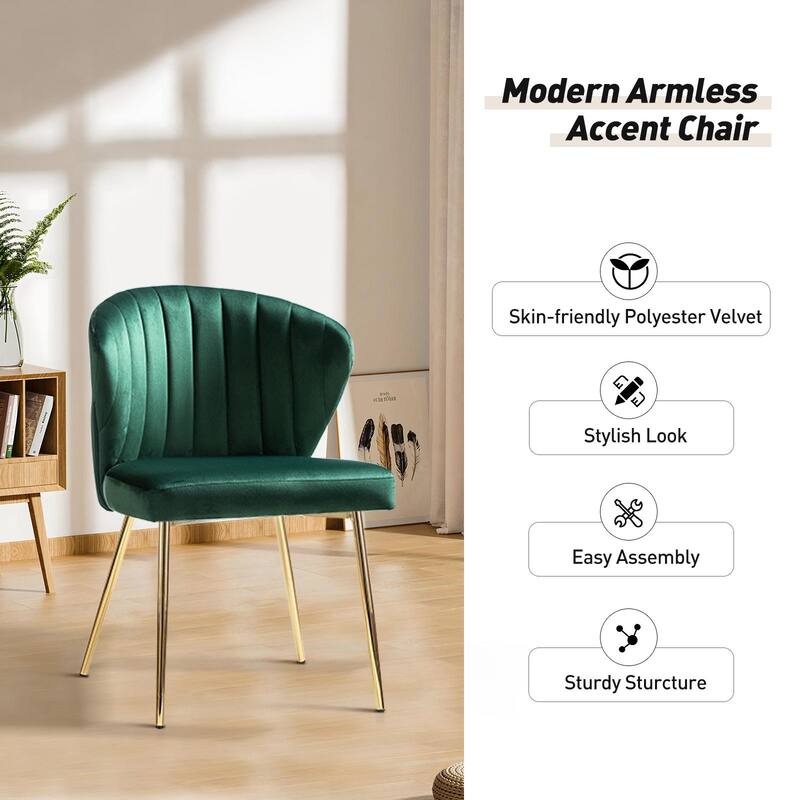 Barbara Side Chair with Metal Base Set of 4 by HULALA HOME