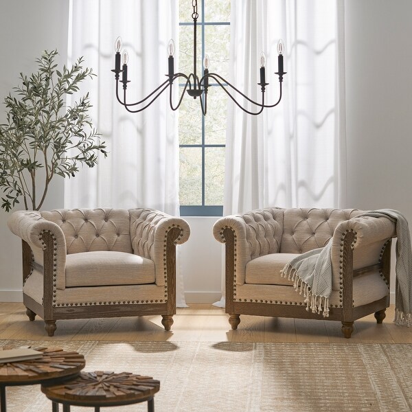 Voll Fabric Club Chairs Set of 2 by Christopher Knight Home On Sale Bed Bath Beyond 35369544