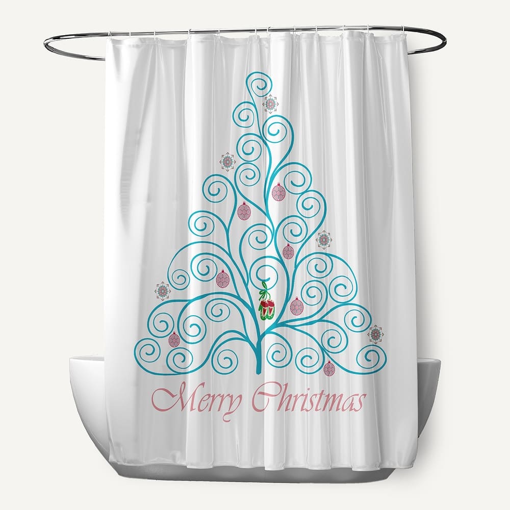 Decorated Filigree Tree Shower Curtain