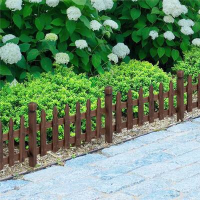 Yaheetech Decorative Garden Fence Edging Landscape Wood Picket Fencing