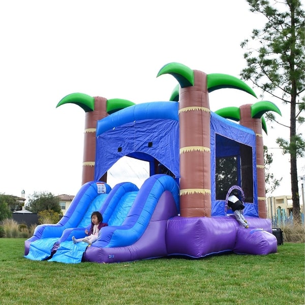 slide 2 of 11, HeroKiddo Enchanted Forest Commercial Grade Inflatable Bounce House & Water Slide Combo (No Blower Included), Kids Outdoor Fun Kids - 26' (L) x 13.5' (W) x 12'(H)