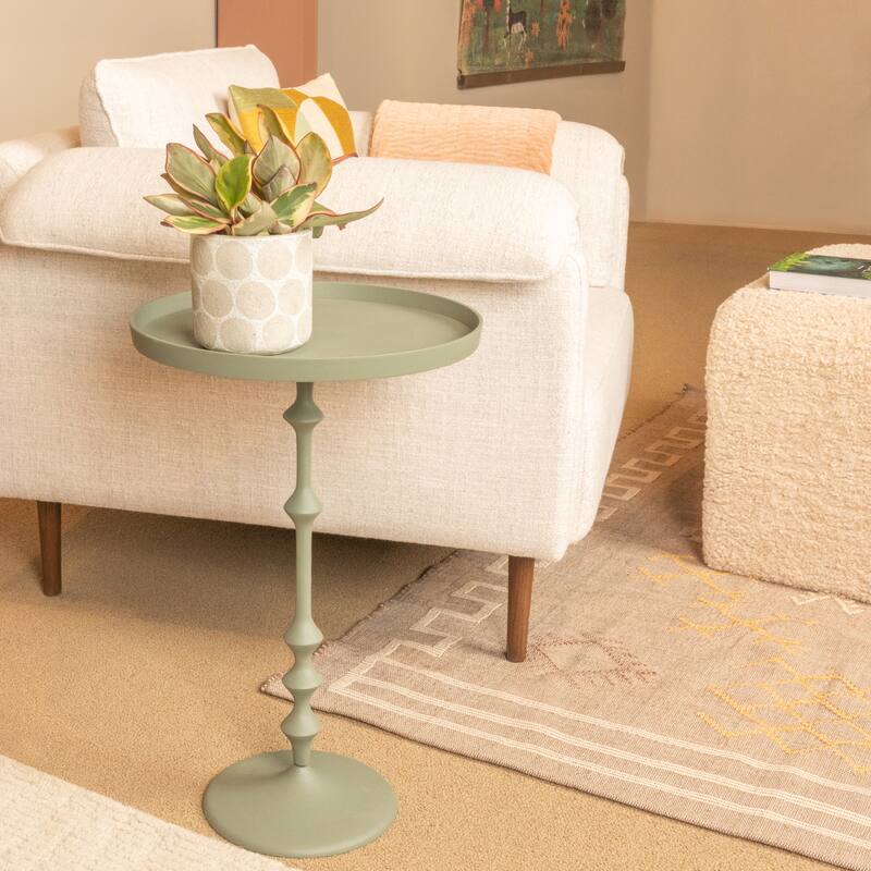 Sculptural Metal Side Table - 14.5"L x 14.5"W x 22.5"H