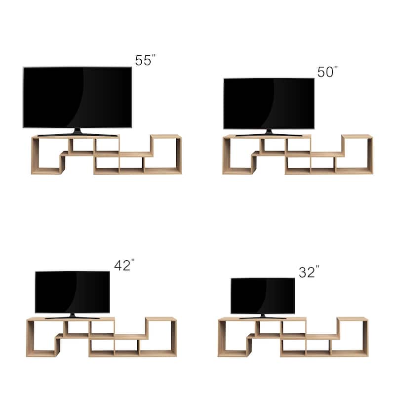 Double L-Shaped TV Stand Entertainment Center,Display Shelf