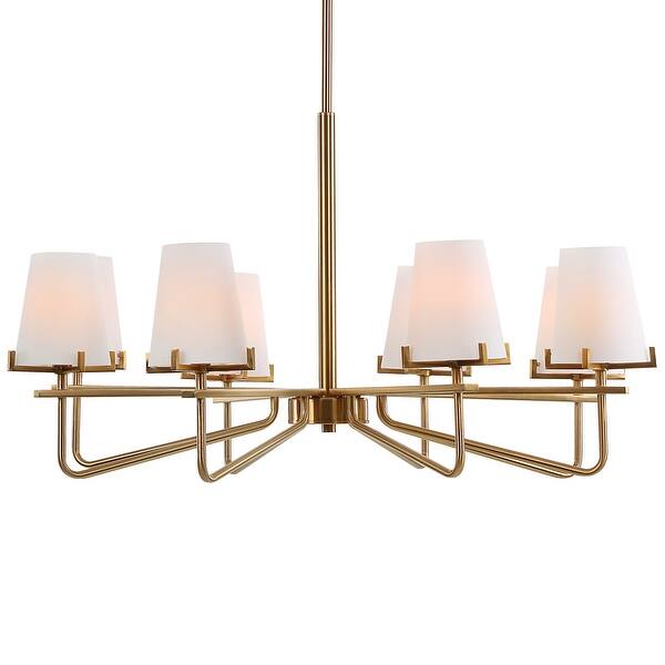 slide 2 of 9, Uttermost 21382 Lassen 8 Light 36" Wide Chandelier Warm Brass
