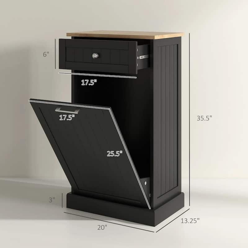 Kitchen Tilt Out Trash Bin Cabinet Free Standing Recycling Trash