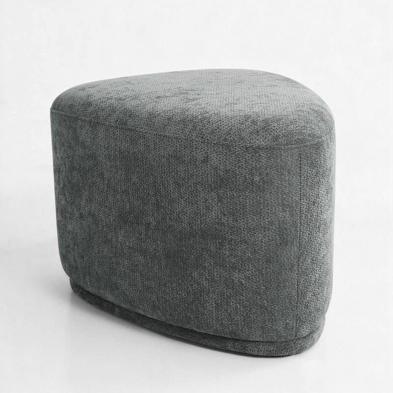 Bonnie 26"/43" W Chenille Small/ Oversized Triangular Cheese Ottoman
