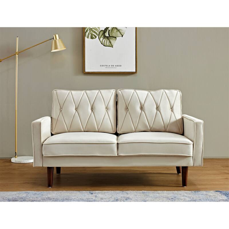 Feemster Velvet Tufted Cushion Back 2Pcs Living Room Set