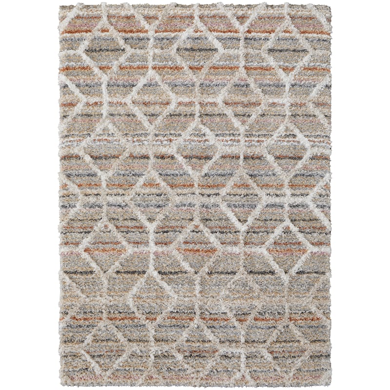 Caide Power Loomed Contemporary Area Rug - 9' x 12' - Beige/Grey/White